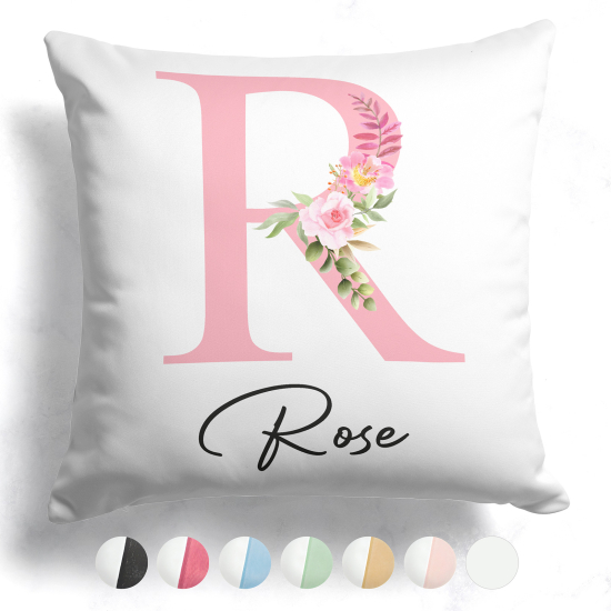 Cuscino monogram bicolore personalizzato - Lettera R