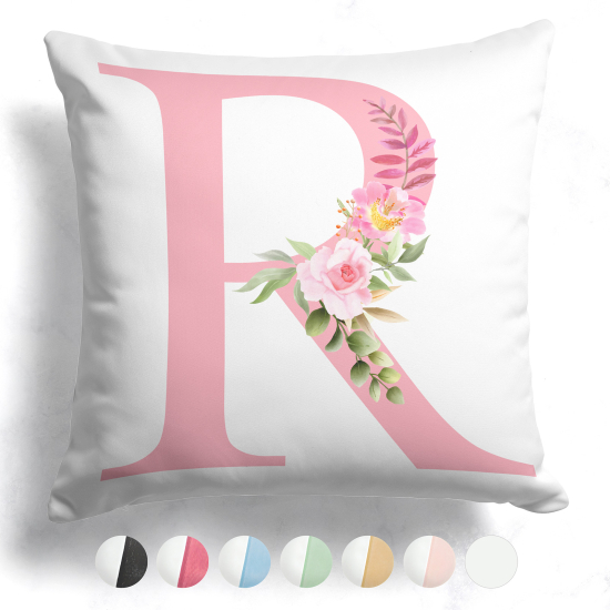 Cuscino monogram bicolore personalizzato - Lettera R