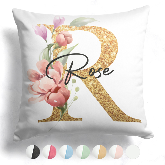Cuscino monogram bicolore personalizzato - Lettera R