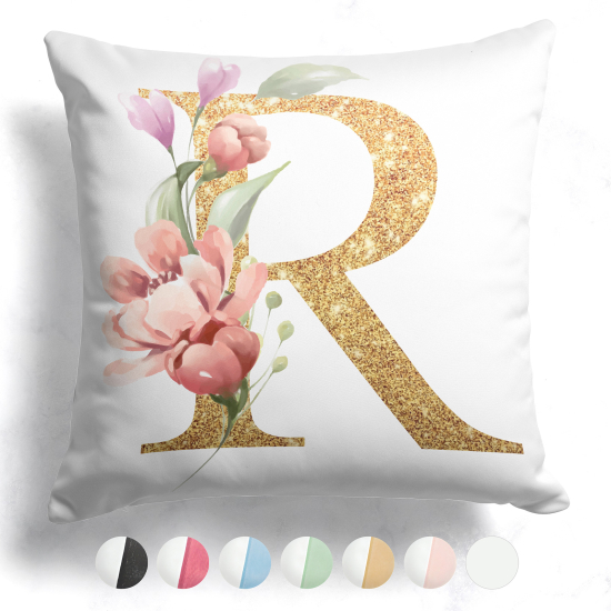 Cuscino monogram bicolore personalizzato - Lettera R
