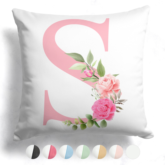 Cuscino monogram bicolore personalizzato - Lettera S