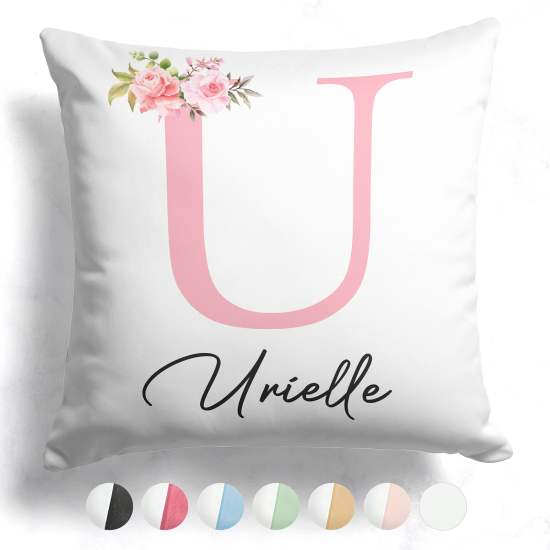Cuscino monogram bicolore personalizzato - Lettera U