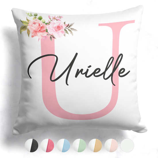 Cuscino monogram bicolore personalizzato - Lettera U