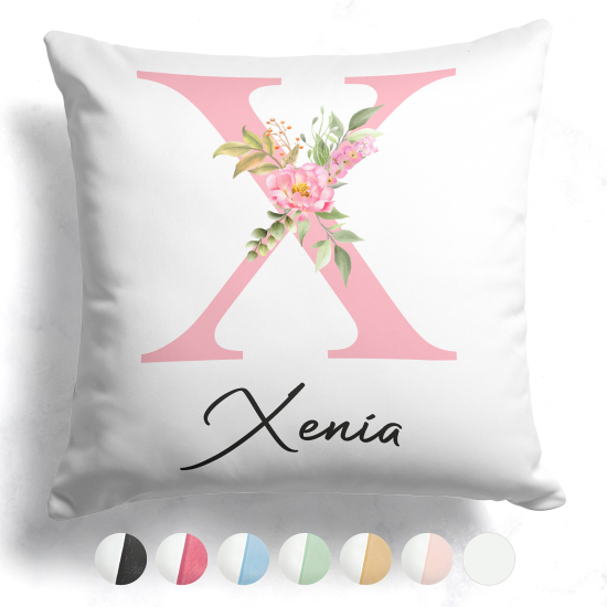 Cuscino monogram bicolore personalizzato - Lettera X