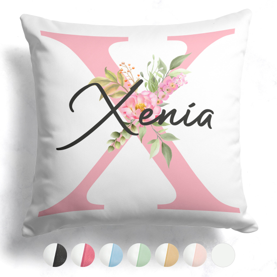 Cuscino monogram bicolore personalizzato - Lettera X