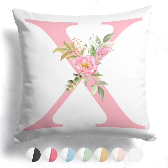 Cuscino monogram bicolore personalizzato - Lettera X