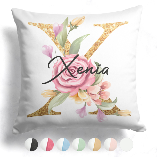 Cuscino monogram bicolore personalizzato - Lettera X