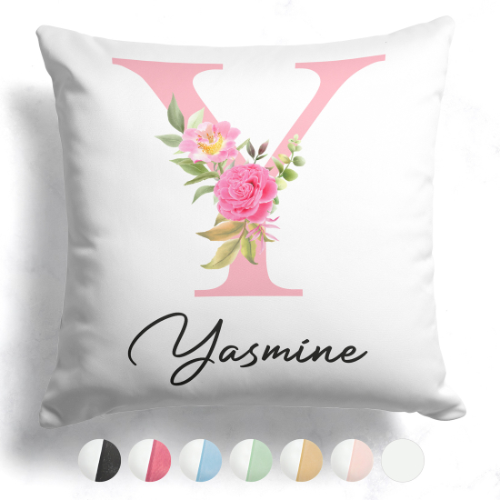 Cuscino monogram bicolore personalizzato - Lettera Y