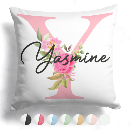 Cuscino monogram bicolore personalizzato - Lettera Y