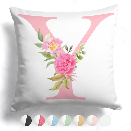 Cuscino monogram bicolore personalizzato - Lettera Y