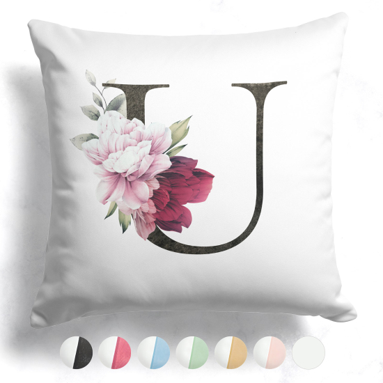 Cuscino monogram bicolore - U