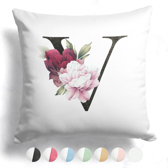 Cuscino monogram bicolore - V