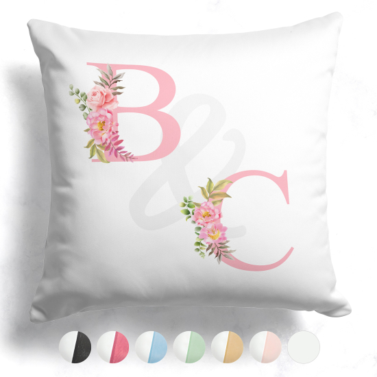 Cuscino monogrammi bicolore personalizzato