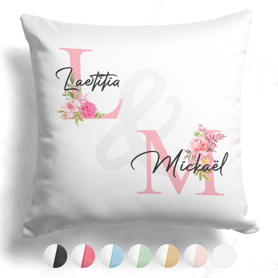Cuscino monogrammi bicolore personalizzato