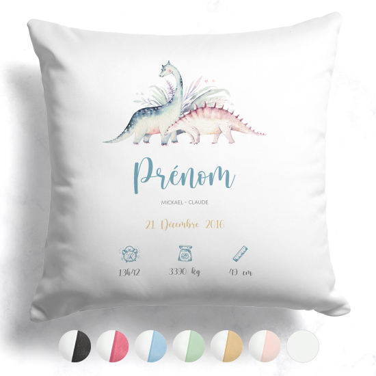 Cuscino nascita personalizzato - Dinosauri