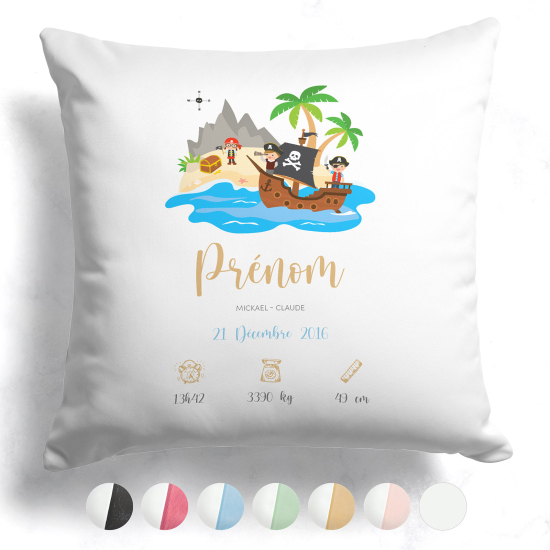 Cuscino nascita personalizzato - Pirati