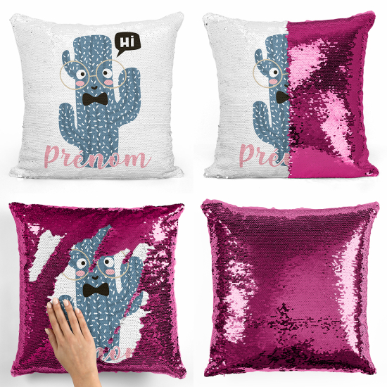 Cuscino Paillettes Personalizzato - Cactus