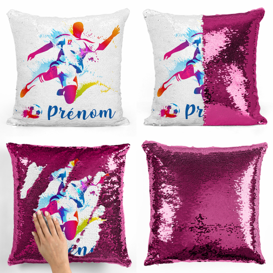 Cuscino Paillettes Personalizzato - Calciatore