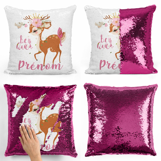 Cuscino Paillettes Personalizzato - Faon sia la regina