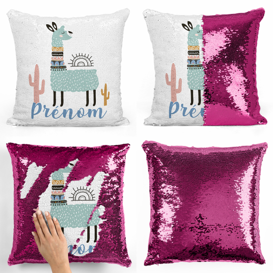 Cuscino Paillettes Personalizzato - Lama cactus