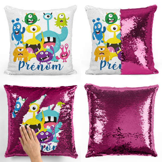 Cuscino Paillettes Personalizzato - Mostri