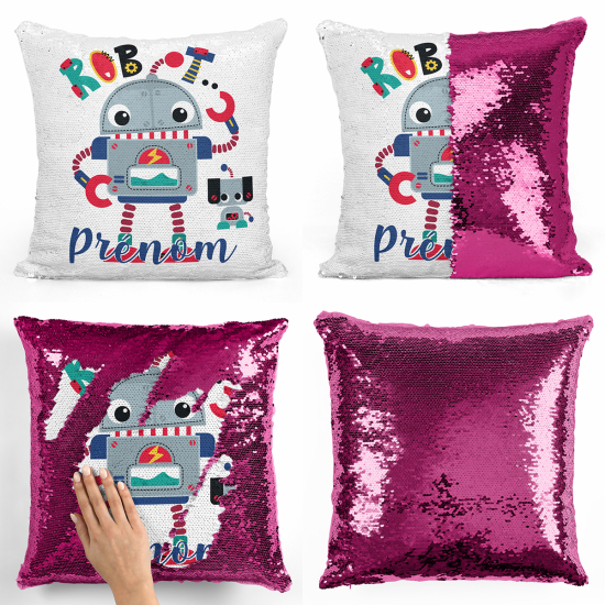 Cuscino Paillettes Personalizzato - Robot