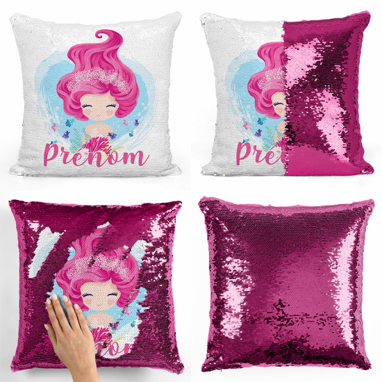 Cuscino Paillettes Personalizzato - Sirenetta