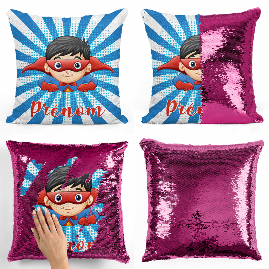 Cuscino Paillettes Personalizzato - Supereroi