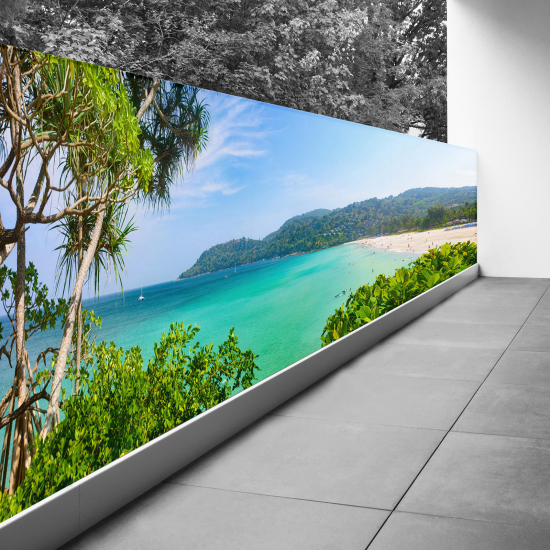 Frangivista per balcone - 110x330 cm - Vista sulla spiaggia