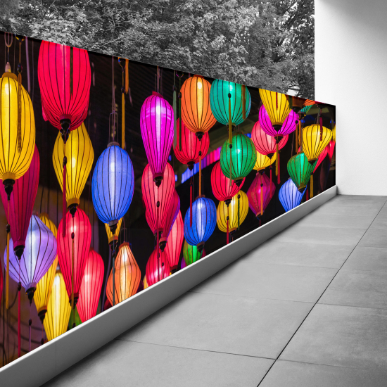 Frangivista per balcone - 110x412 cm - Lanterna in Vietnam