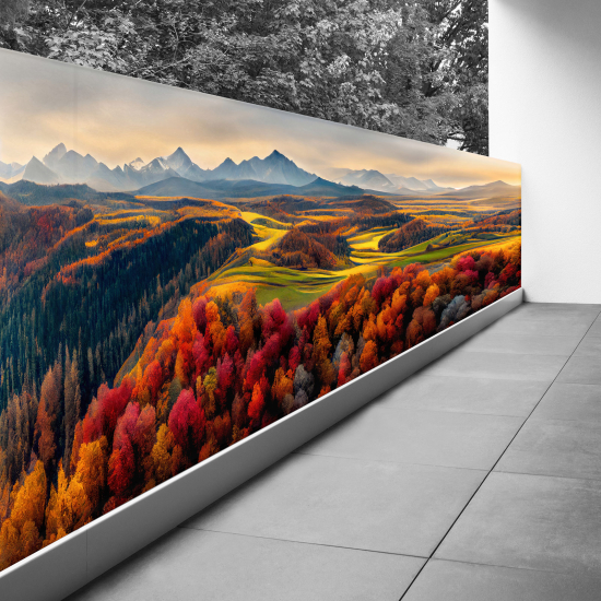 Frangivista per balcone - 80x220 cm - Paesaggio montano