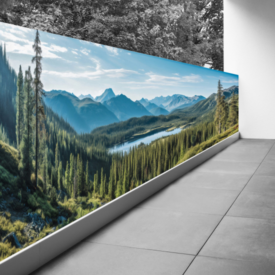 Frangivista per balcone - 80x240 cm - Vista sul lago e montagne