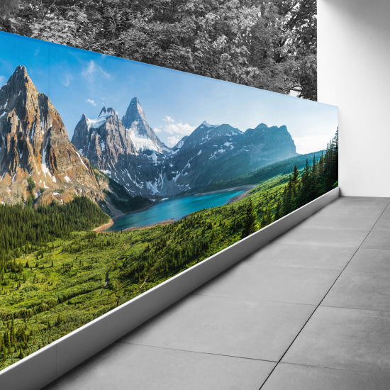Frangivista per balcone - 80x280 cm - Vista sul lago e montagne