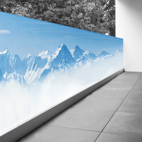 Frangivista per balcone - 80x320 cm - Montagne innevate