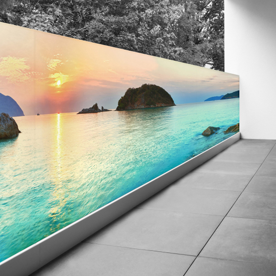 Frangivista per balcone - 80x340 cm - Vista mare tramonto