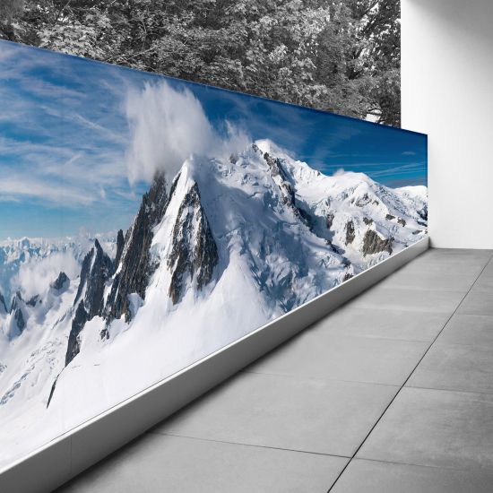 Frangivista per balcone - 80x360 cm - Montagne innevate