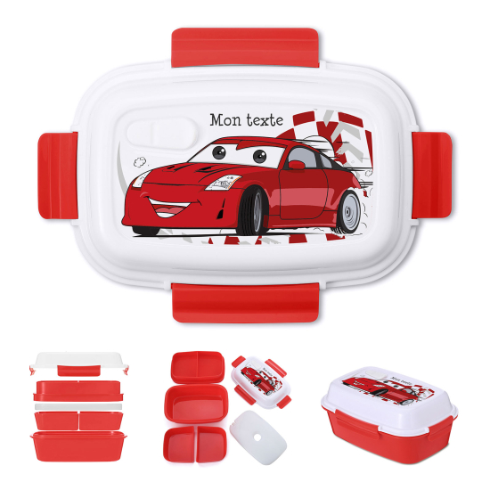 Lunch Box Personalizzata per Bambini - Auto da corsa