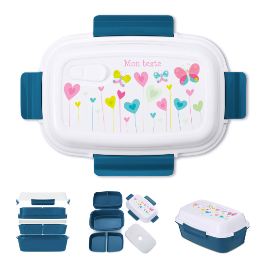 Lunch Box Personalizzata per Bambini - Fiori farfalle