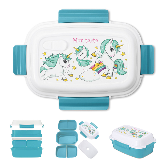 Lunch Box Personalizzata per Bambini - Unicorni arcobaleno