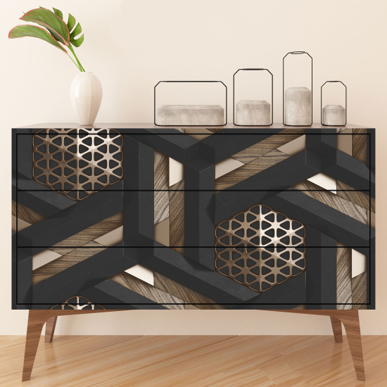 Pellicola Adesiva per mobili - Legno geometrico