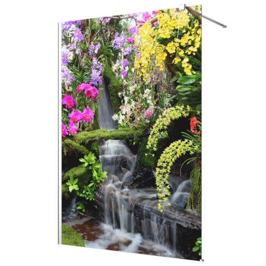 Pellicola sabbiato per Pareti Doccia - Cascata di fiori