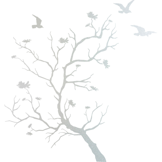 Pellicole Effetto sabbiato - Albero Uccelli