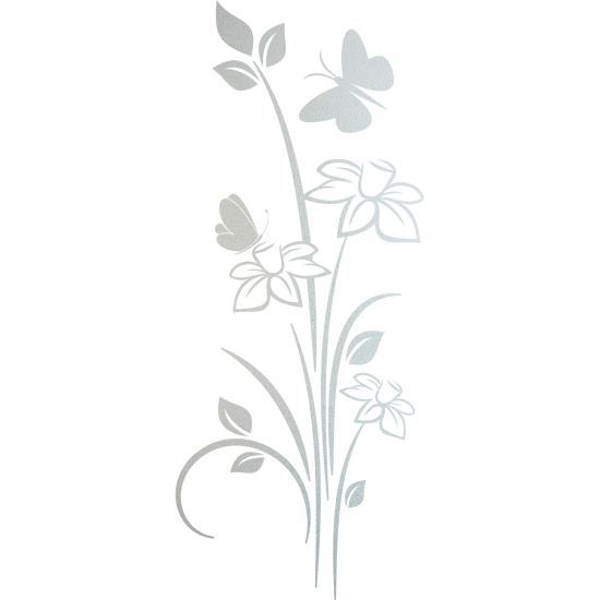 Pellicole Effetto sabbiato - Fiori Farfalla