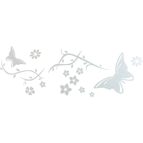 Pellicole Effetto sabbiato - Fiori Farfalle
