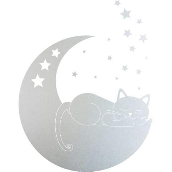 Pellicole Effetto sabbiato - Gatto Luna