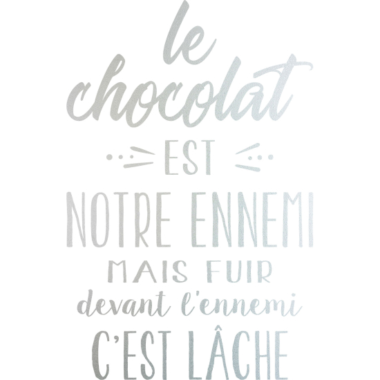 Pellicole Effetto sabbiato - Il cioccolato è il nostro nemico...