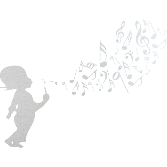 Pellicole Effetto sabbiato - Note musicali Bambino