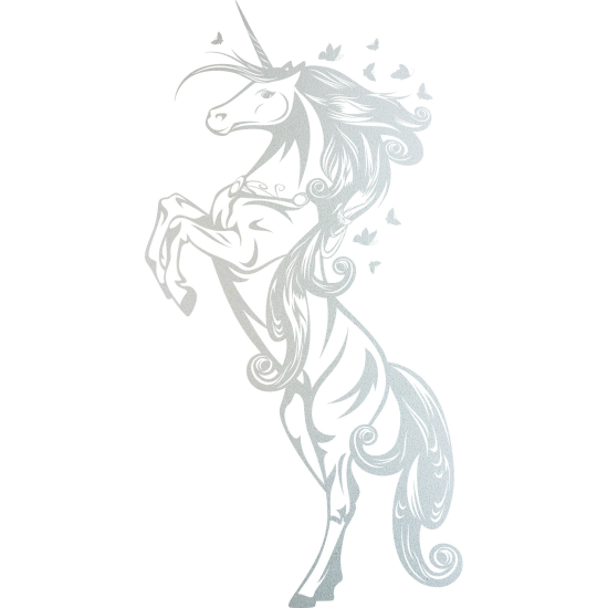 Pellicole Effetto sabbiato - Unicorno Farfalle