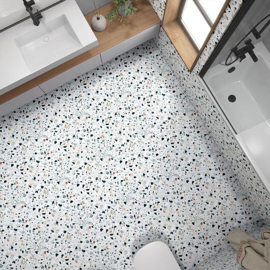 Piastrelle Adesive per Pavimenti - Motivo Terrazzo