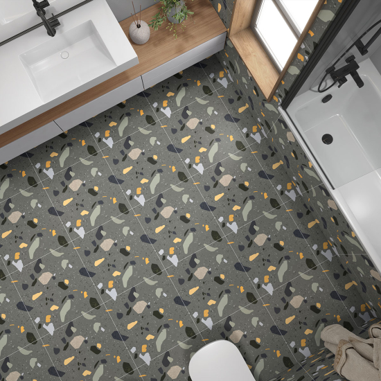 Piastrelle Adesive per Pavimenti - Motivo Terrazzo